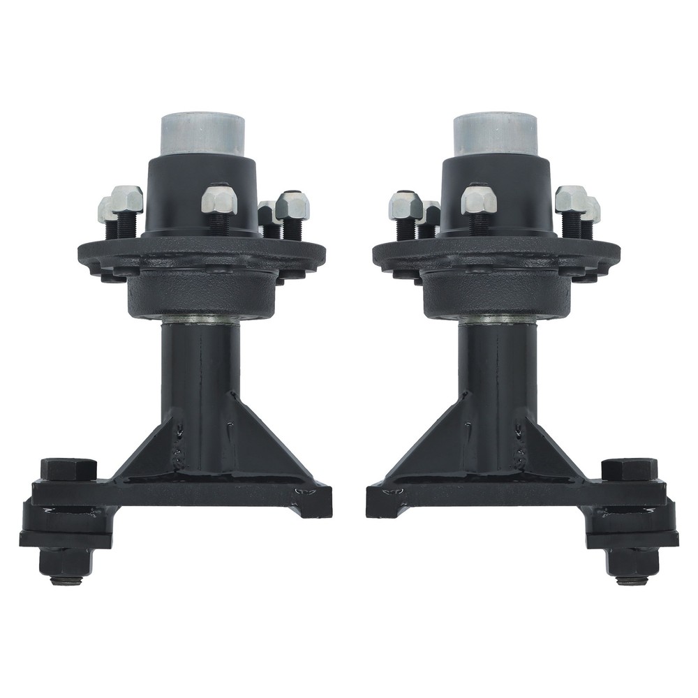 Pair of 6 × 6.5 Lug 8000LBS Shipping Container Wheels and Bolt-On Spindle Kits