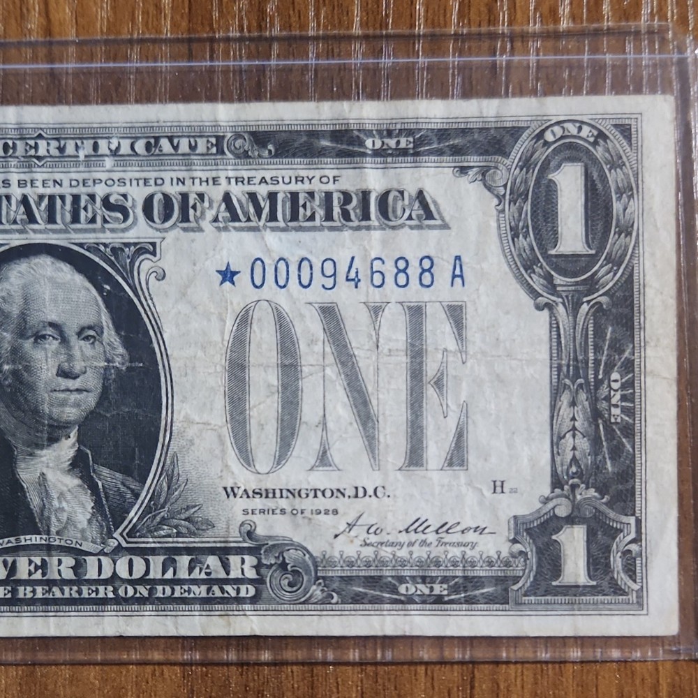 1928 1$ Silver Certificate Star Note. Low Serial Number!