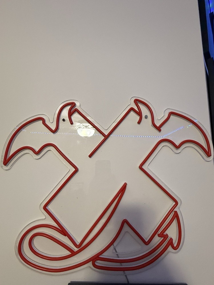 sam and colby xplr led red devil logo sign