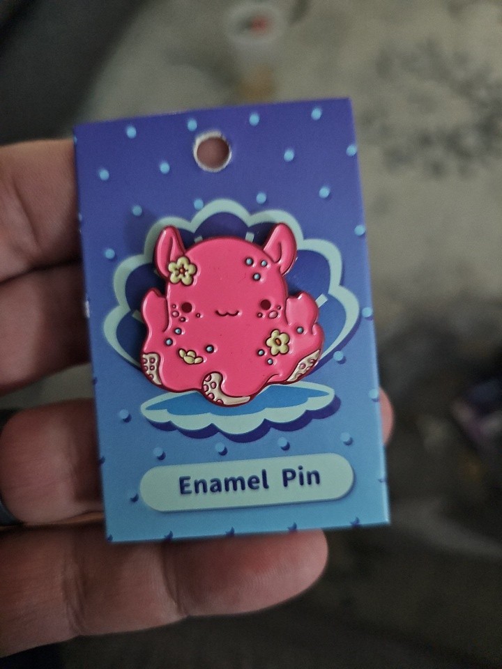 Chibi Octopus With Flowers Enamel Pin