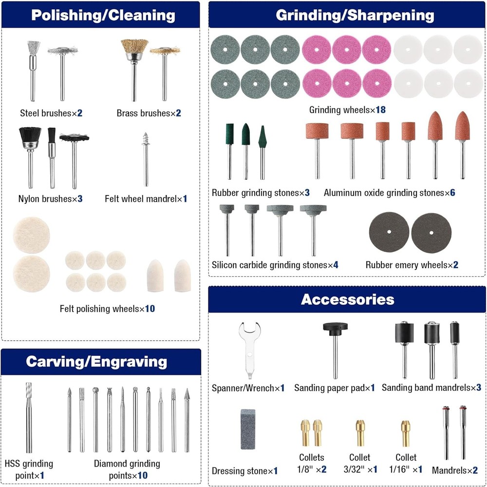 530-Piece Rotary Tool Accessory Kit, Rotary Tool Bits for Easy Cutting,