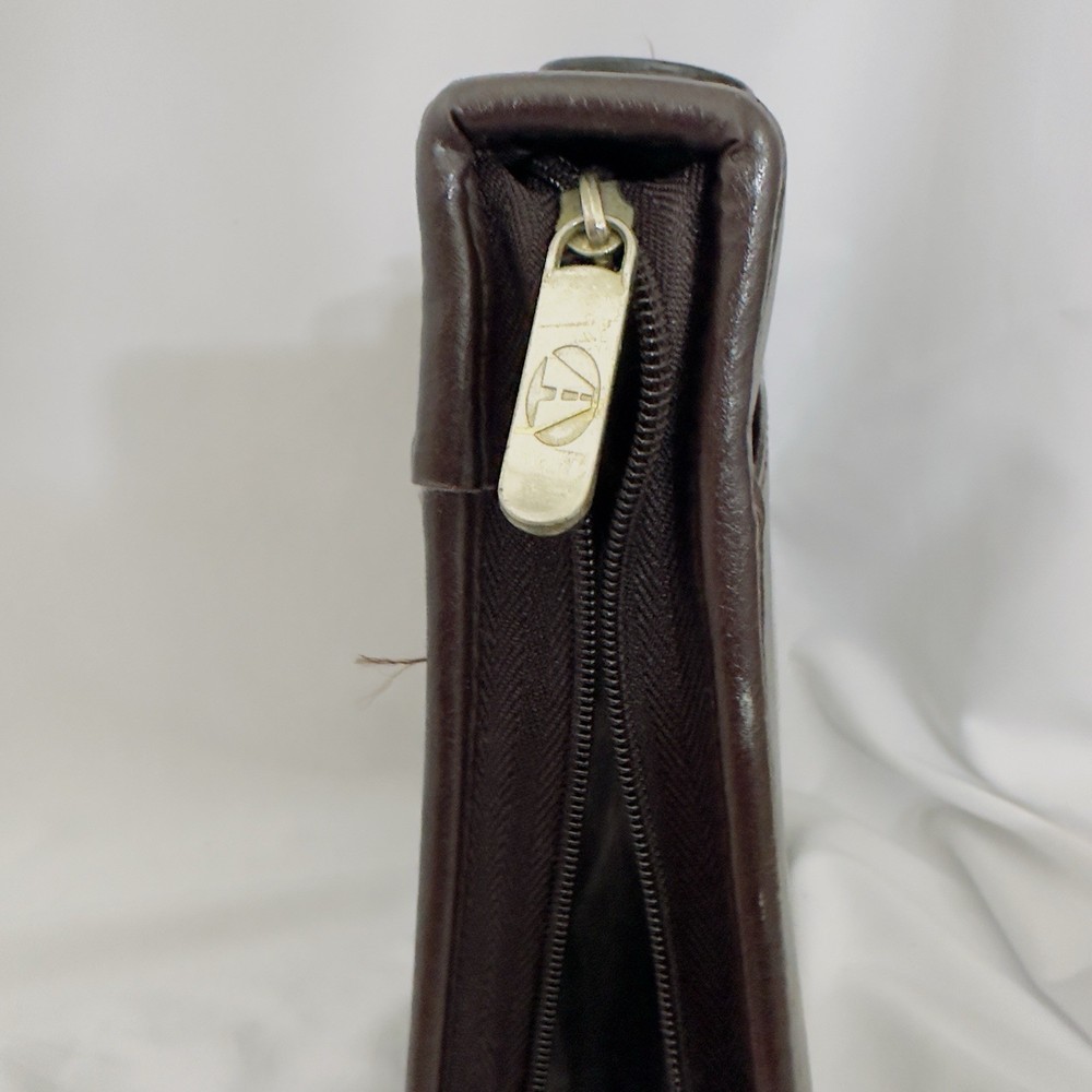 Leather Document Holder Paper Organizer Brief Case Portfolio Carry Handle- Nice!