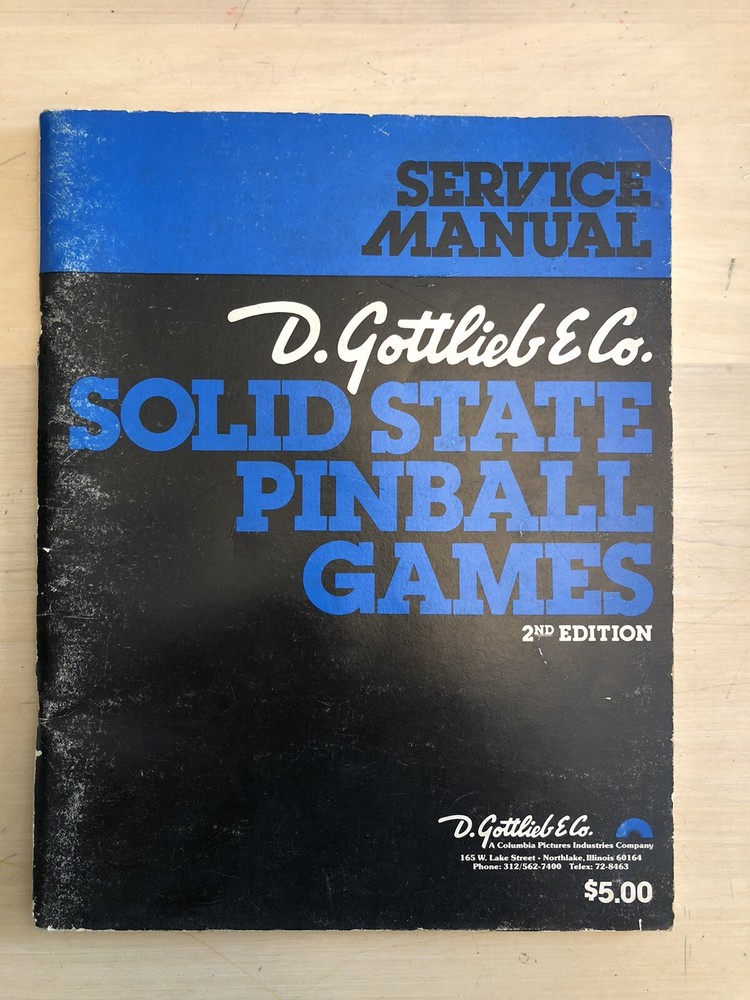 GOTTLIEB 2nd Edition Solid State Pinball Game Service Manual