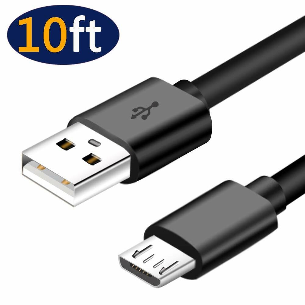 10ft MFi Certified Micro USB Charging Cable Android Samsung Fire Tablet Kindle