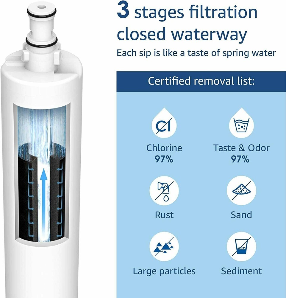Waterdrop 4396508 Replacement for 4396508 nlc240v 4396510 Water Filter, 4 packs