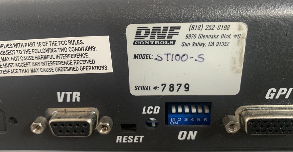 DNF Controls ST100-S Universal VTR Controller Untested