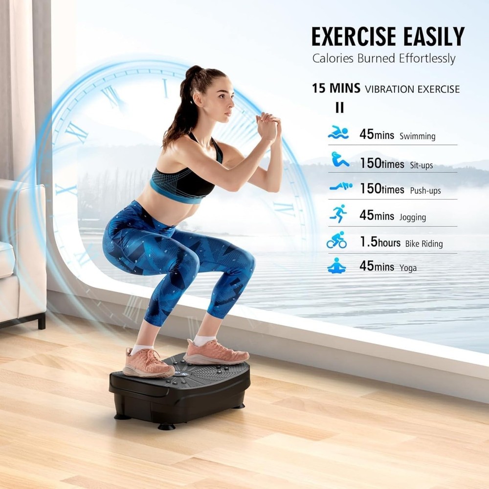 Vibration Plate Exercise Machine, PBYRD Portable Full Body Vibration Platform...