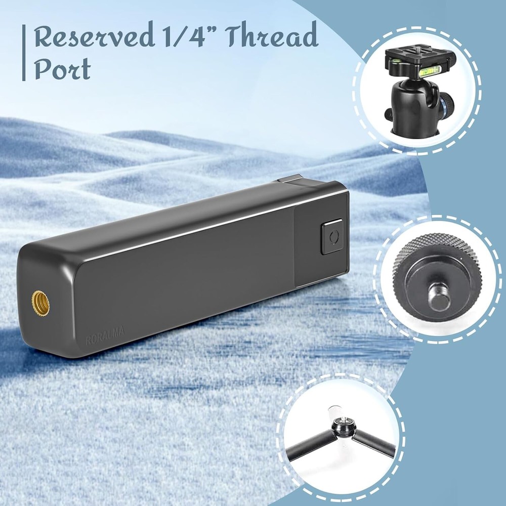 For DJI Osmo Pocket 3 Battery Handle 5000mAh 22.5W Fast Charge 1/4” Thread
