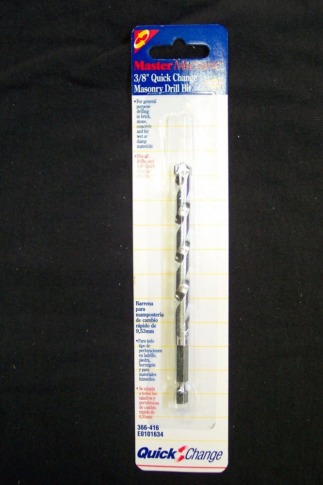 3/8" MASONRY Drill Bit Quick Change - Master Mechanic