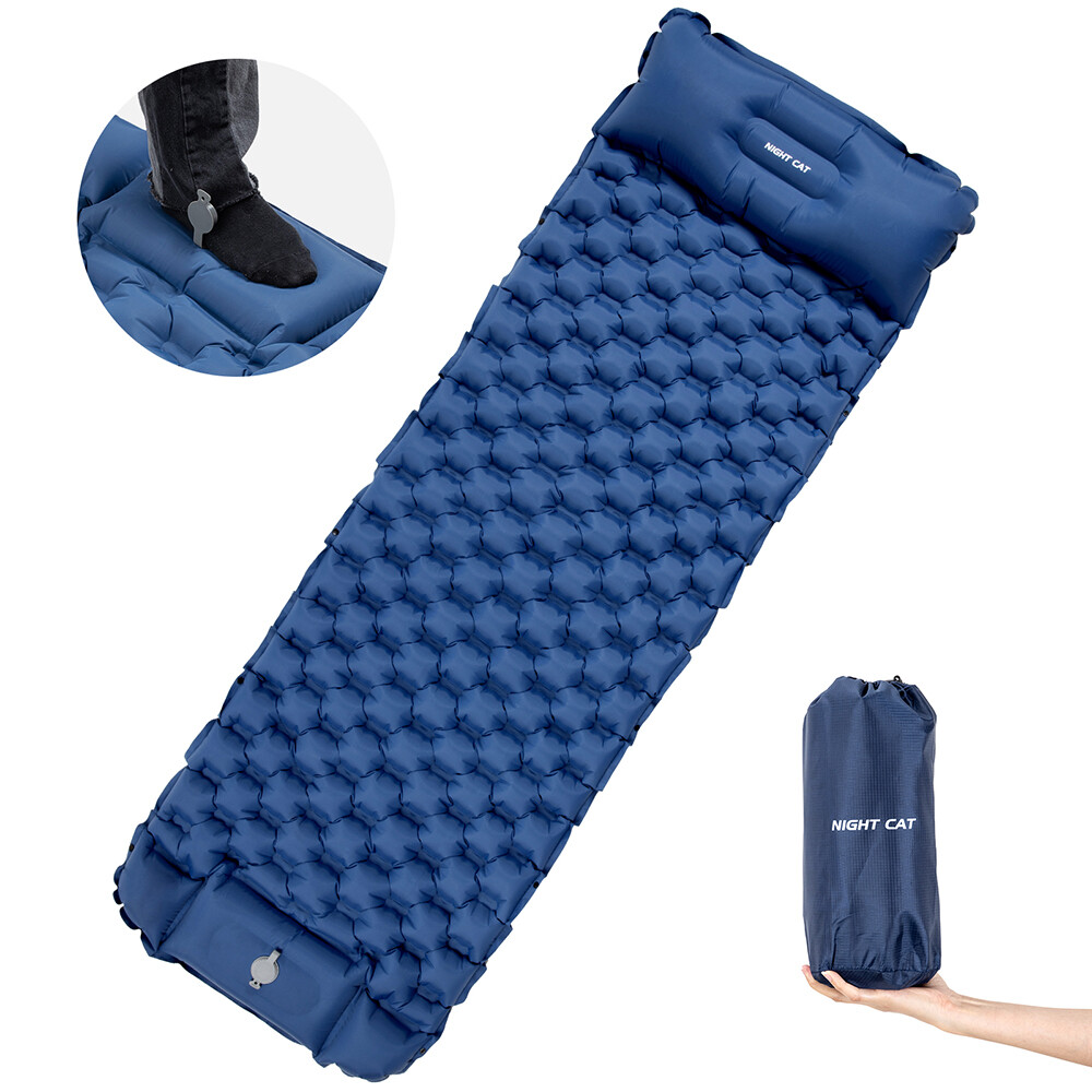 Lightweight Backpacking Sleep Pad, Includes Pillow for Compact Comfort