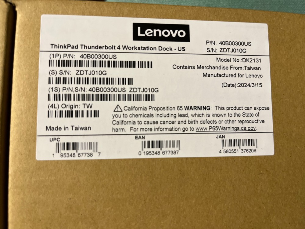 Lenovo ThinkPad Thunderbolt 4 Workstation Dock (40B00300US)