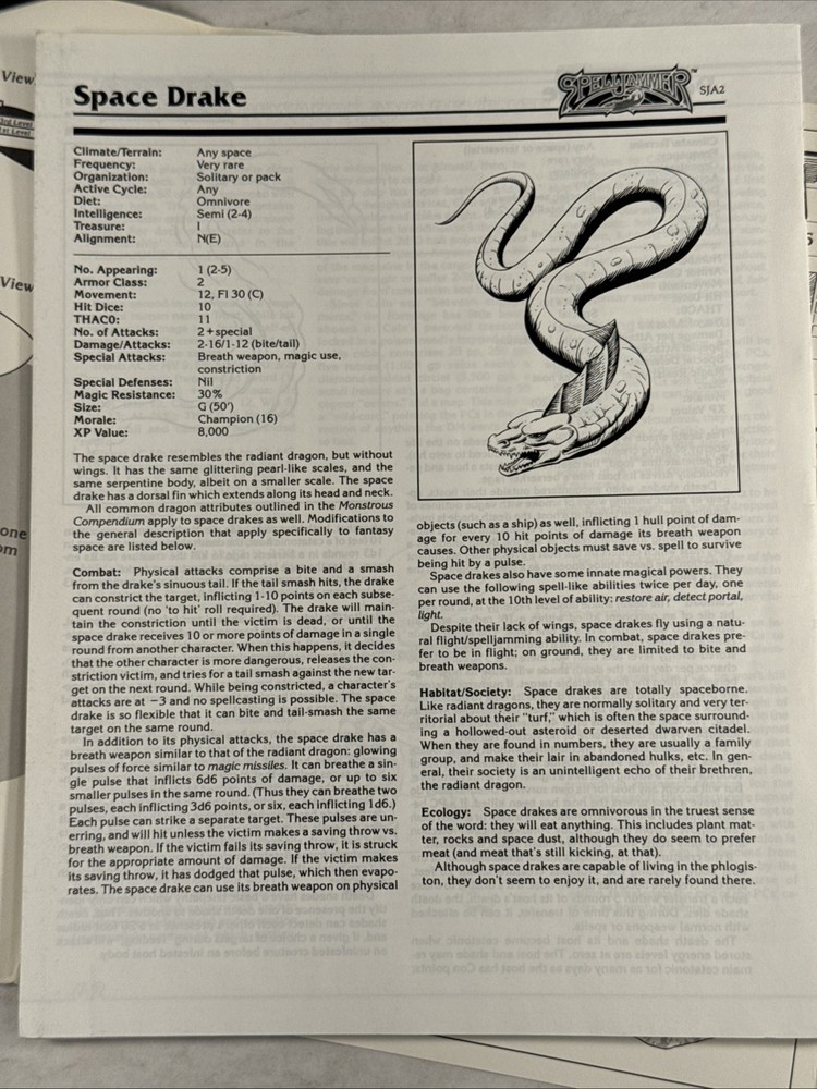 SpellJammer 9286 Skull & Crossbows SJA2 AD&D with MAP TSR RPG