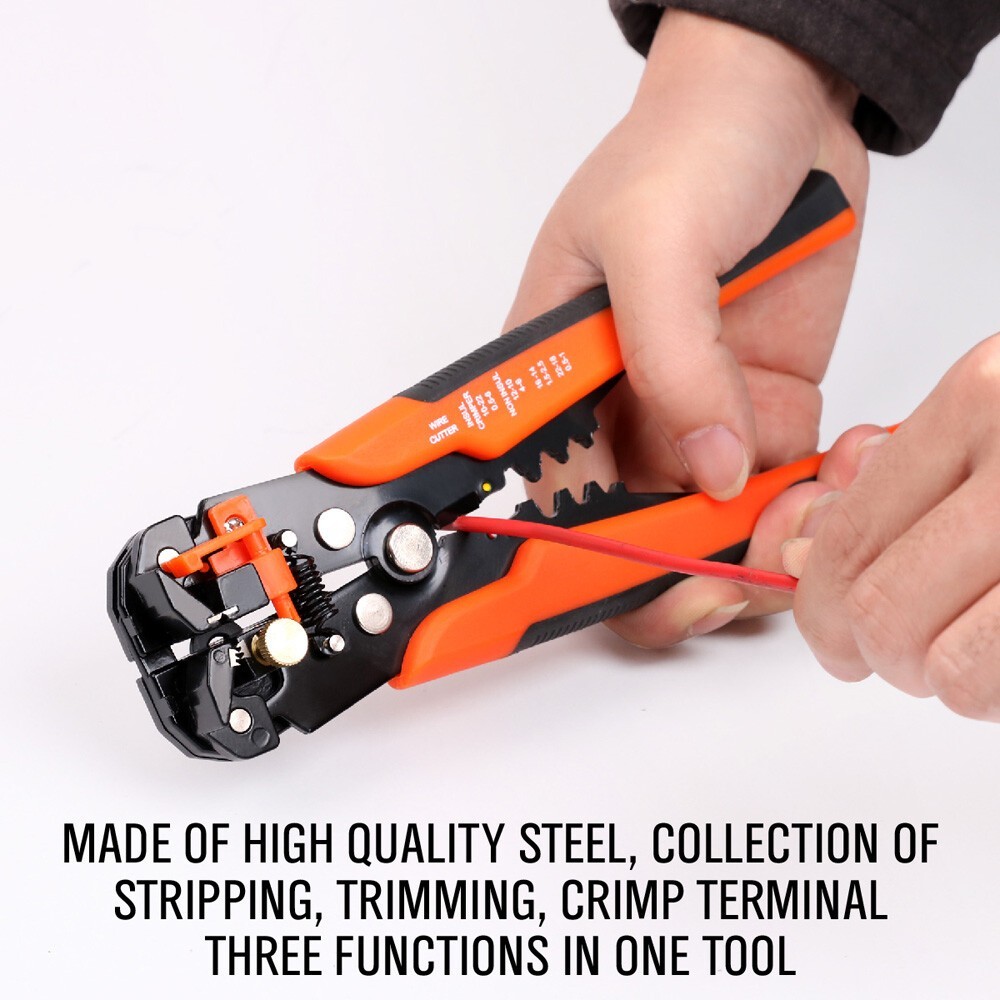 8" Self-Adjusting Wire stripper Cable Cutter Crimper Electricians Crimping Tool