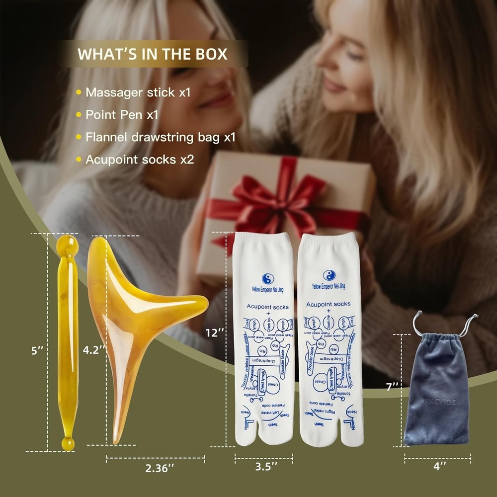 Reflexology Socks Set W/ Triangular Acupressure Massage Tool Plantar Fasciitis