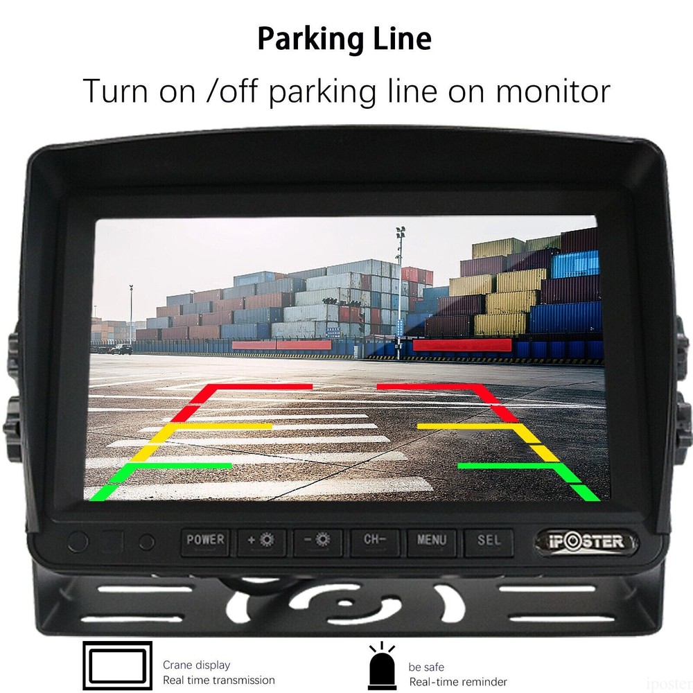 Wireless 7" DVR Monitor Forklift Front View Camera Laser Positioning