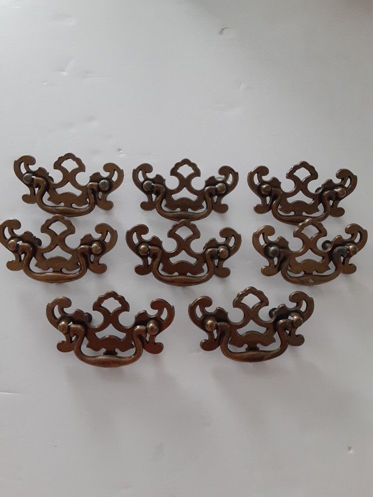 Antique Dresser Drawer Pulls with Screws 8 PC Lot