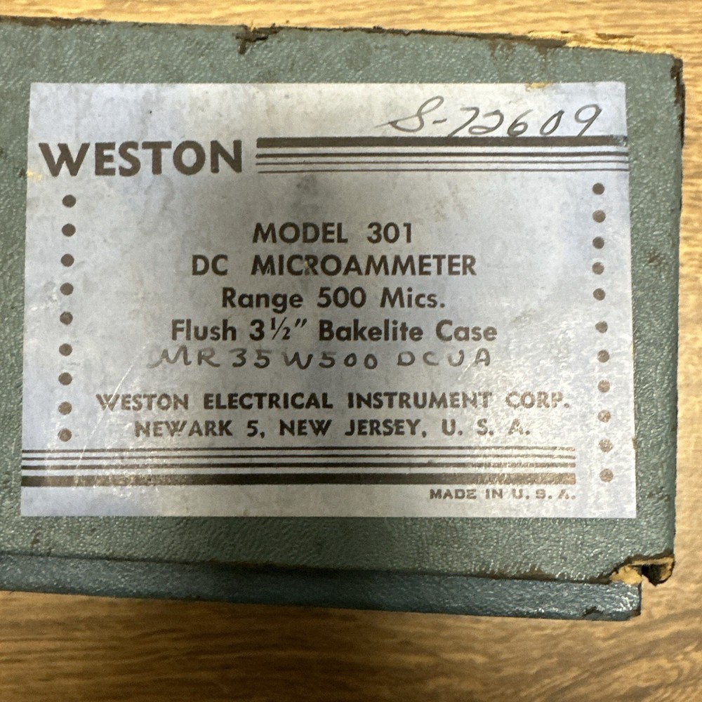 Weston,301,Micro Amperes 0-500 DC