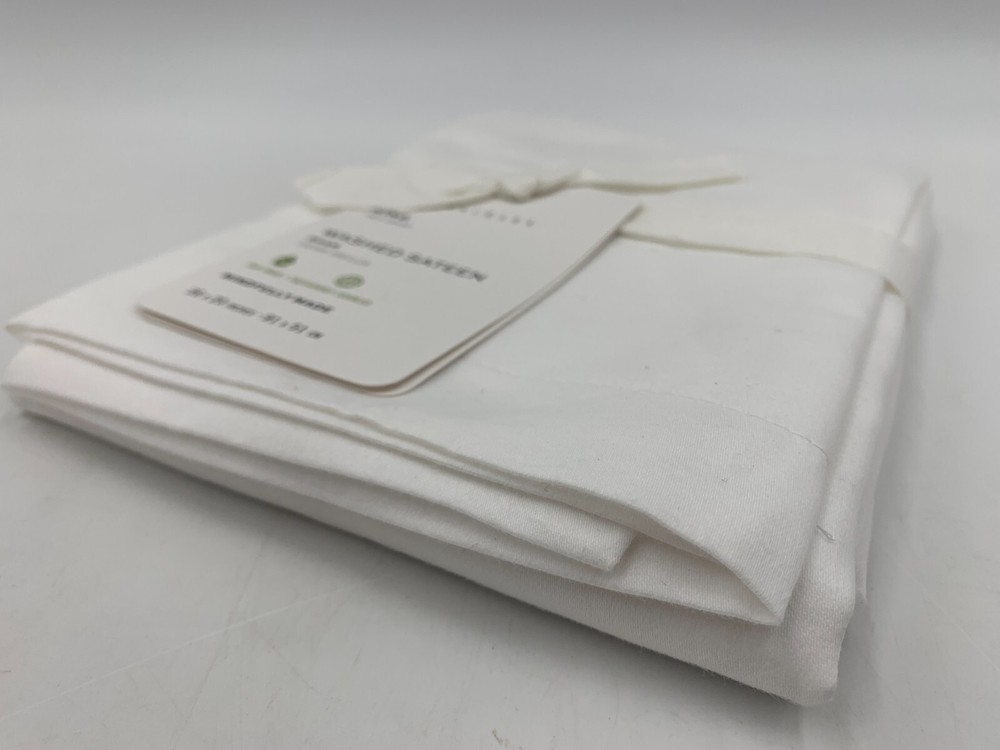 Pottery Barn Washed Cotton Sateen Sham King White #H227