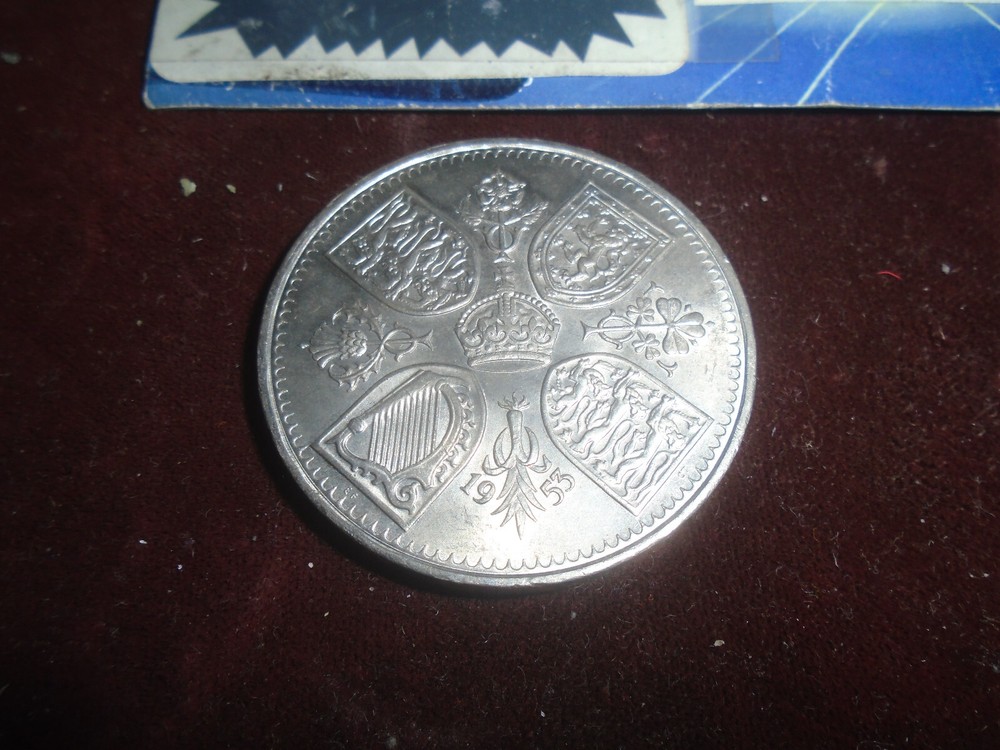 1955 British 5 Shilling Coin in Case