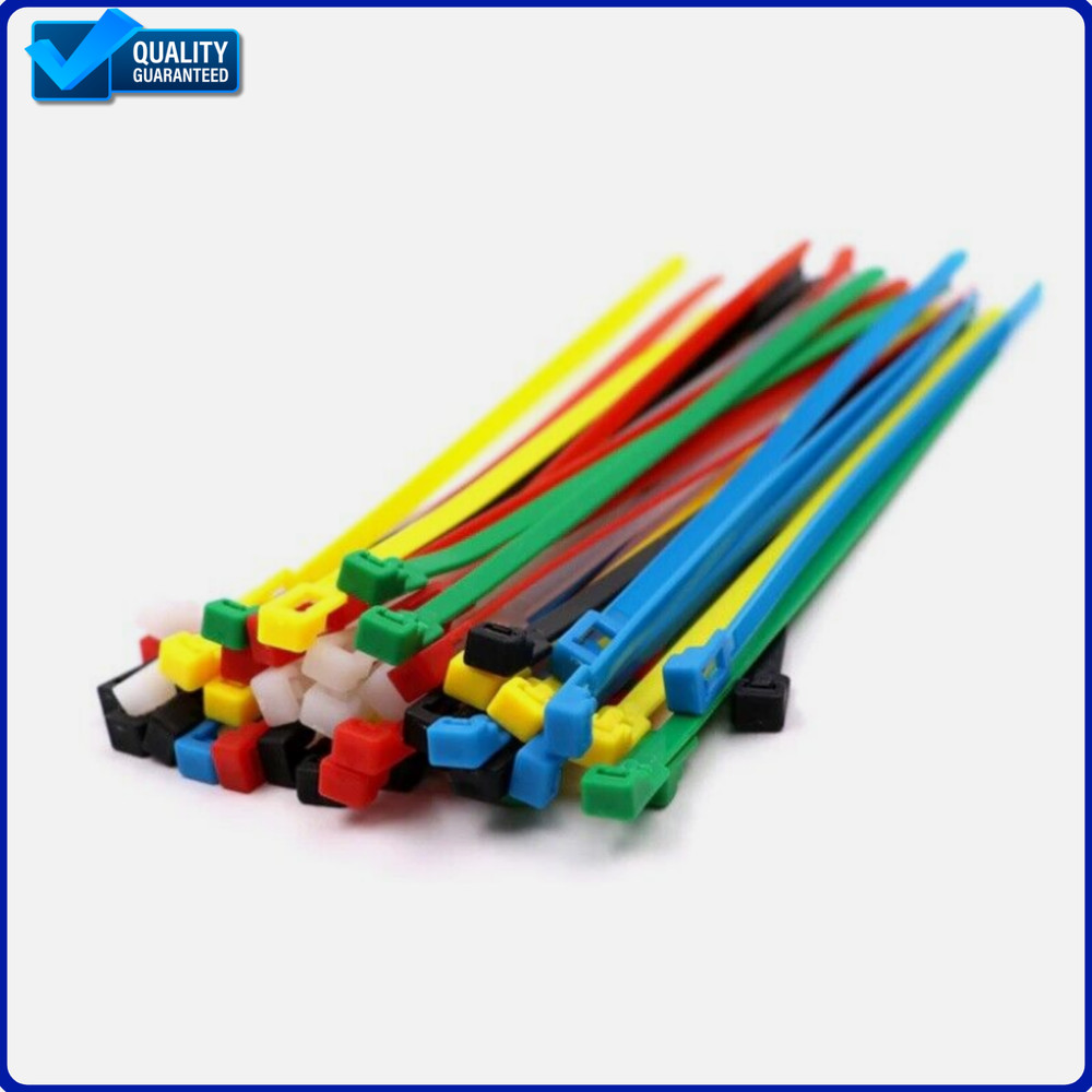 Cable Zip Ties Releasable Reusable Wrap Wire Removable Nylon Plastic Heavy Duty