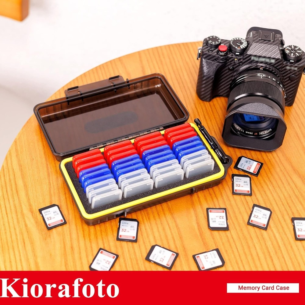 Water-Resistant SD Card Holder for 36 Cards, Protective Case
