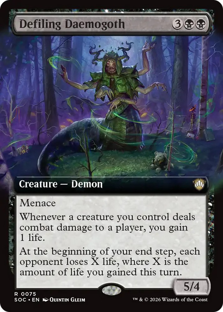Defiling Daemogoth (Extended Art) [Secrets of Strixhaven Commander]