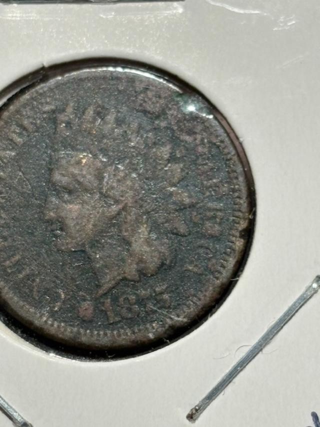 1875 Indian Head Cent, Circulated with issues VG Details