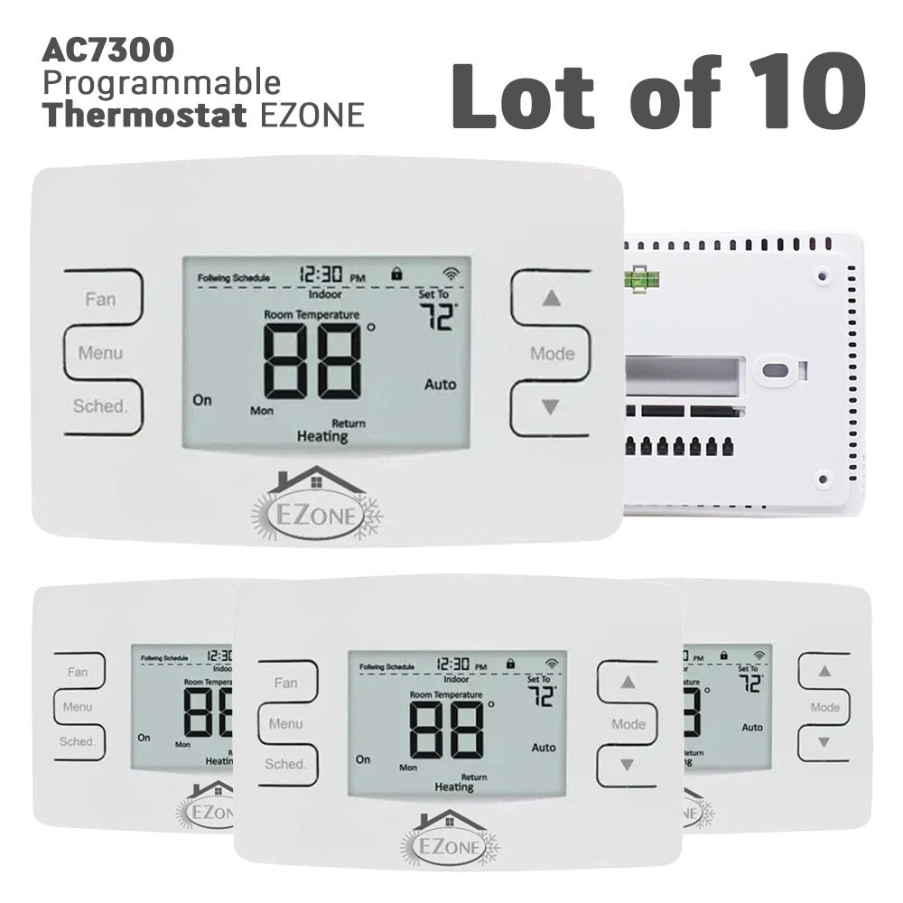 (LOT of 10) AC7300 Programmable Home Multiple Stage Pump Thermostat