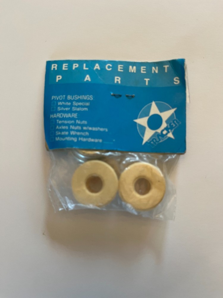 Tracker Hard Outer Rubber Bushing Grommets for Skateboard white NOS