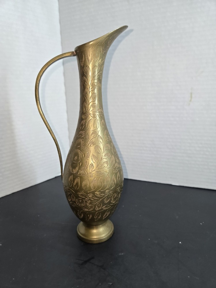 Vintage Etched Pitcher Set Made In India