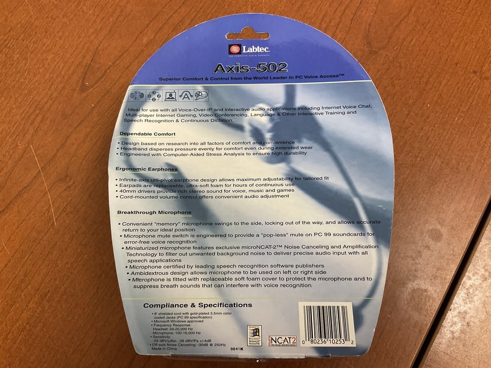 Labtec - Axis-502 Headset with Boom Microphone