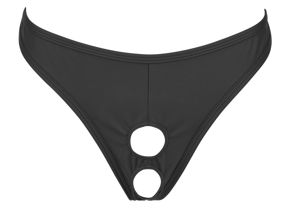 Black Thong With Front Opening