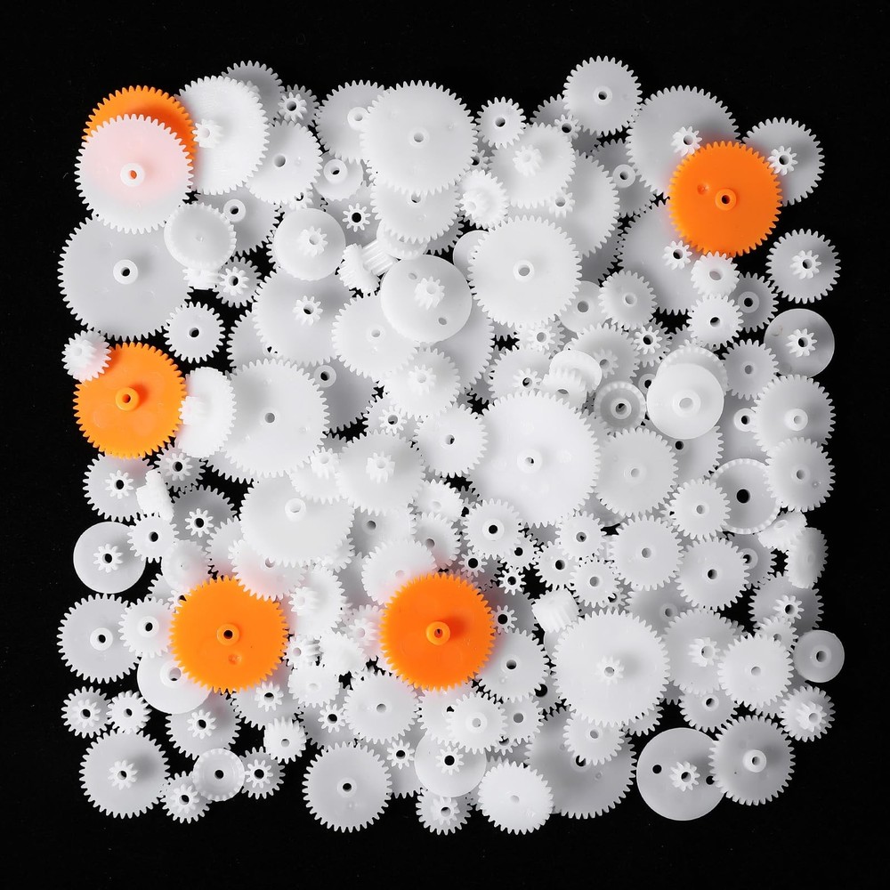 200PCS White Plastic Gears Module 0.5 Plastic Single Gear Spindle Small Motor...