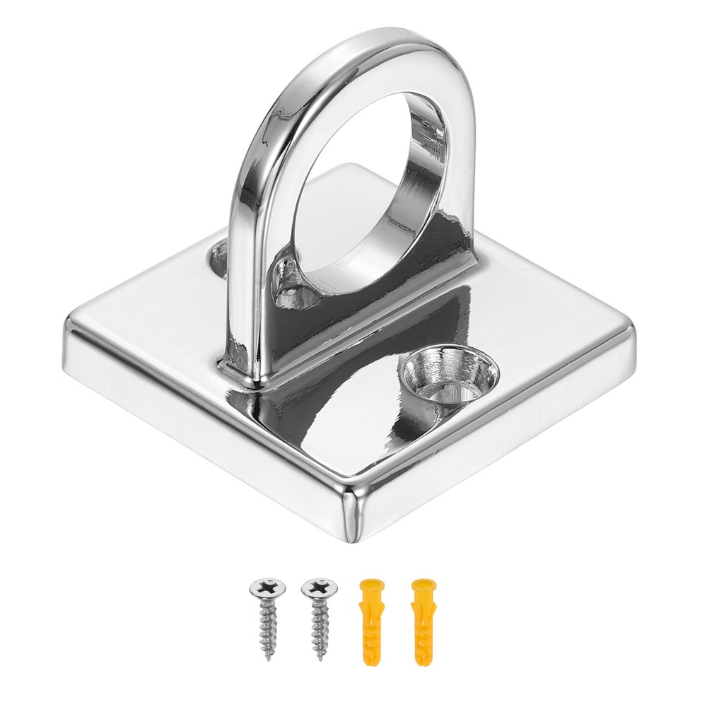 Eye Plate Hook, for Ropes Chains Hanging Signs, Silver Tone