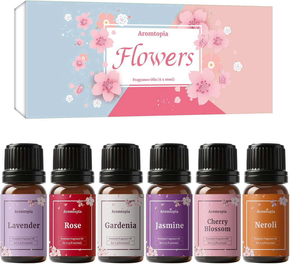 Floral Essential Oils Set for Diffusers, 6x10ml