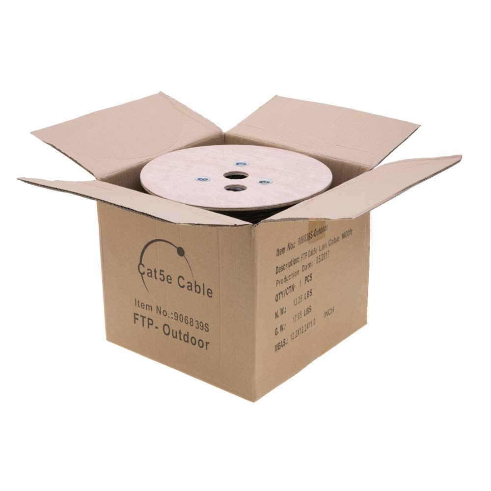 Cables Direct Online 1000FT Burial CAT5e FTP Shielded 1000FT, Black