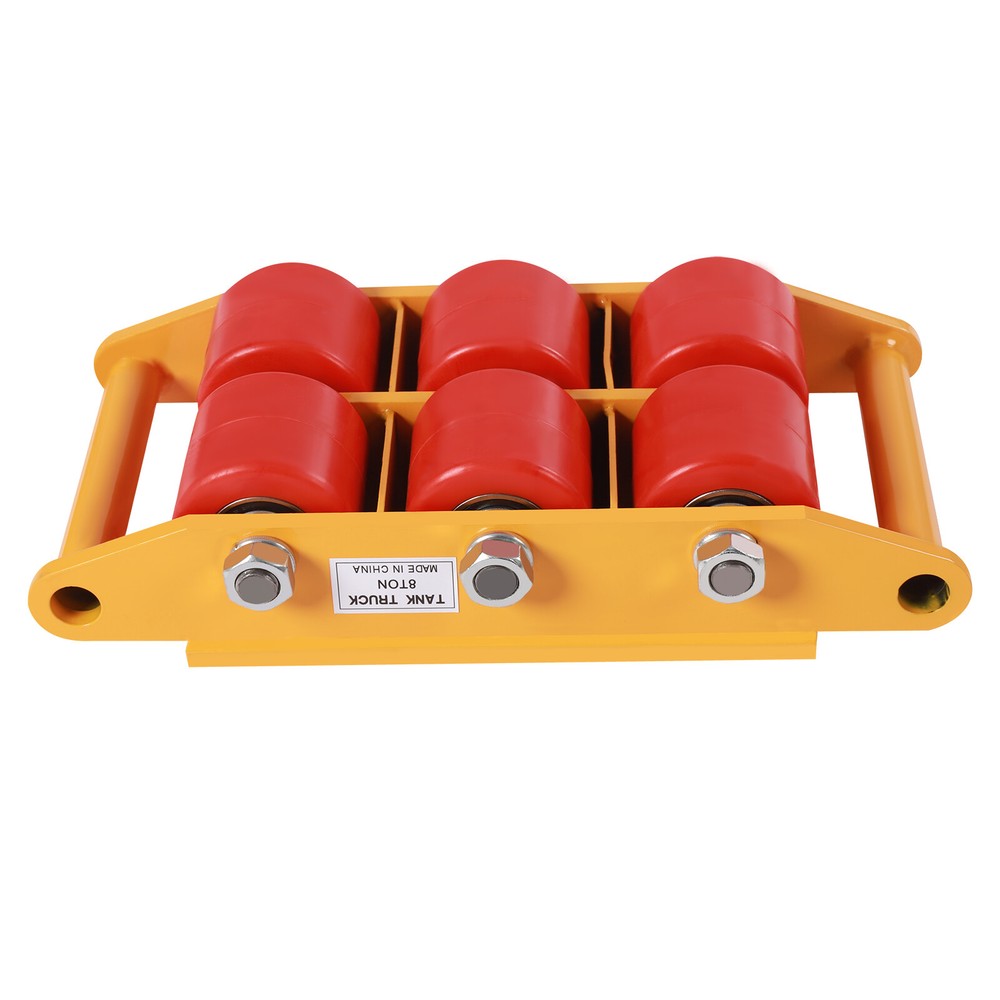 8Ton 6 PU Rollers Moving Dolly Skate Machinery Roller Mover Cargo Trolley+Handle