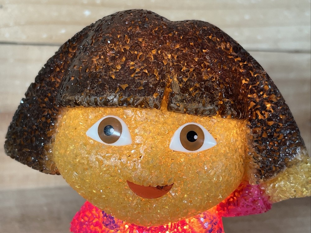 Dora The Explorer, Night Light Table Lamp Plastic Metal Spring Base 9-1/2”
