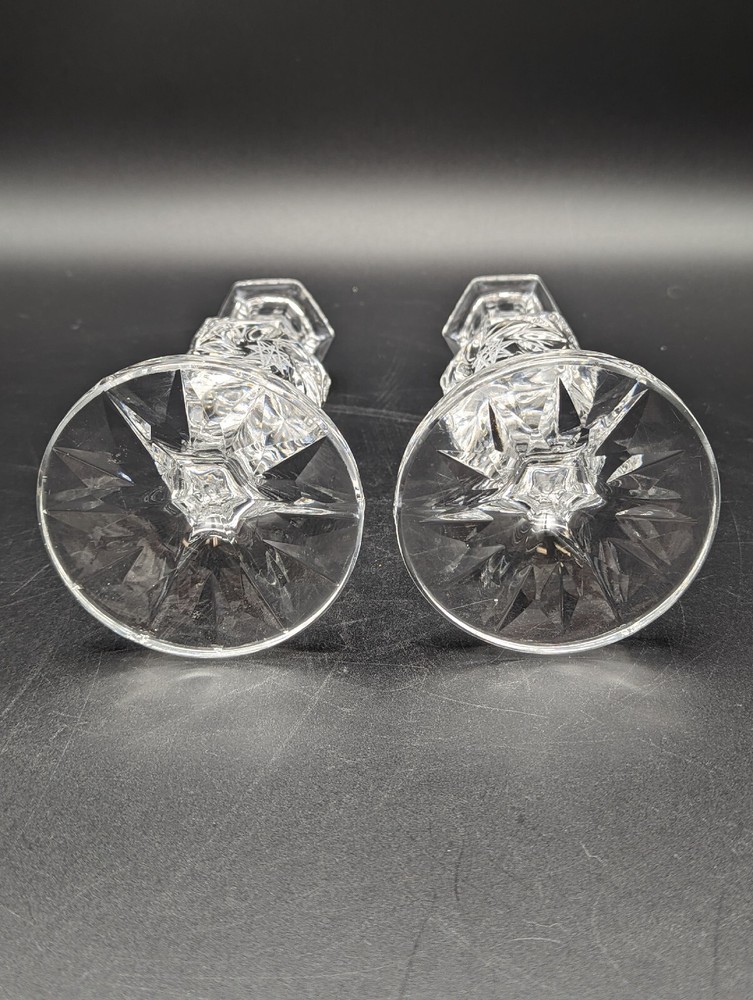 Formed And Cut Lead Crystal Candlesticks Clear