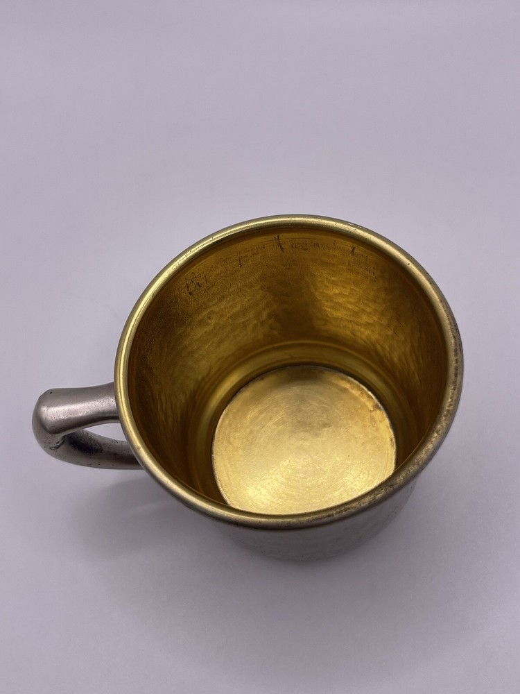 Vintage Antique Silverplate Hand Hammered Small Cup