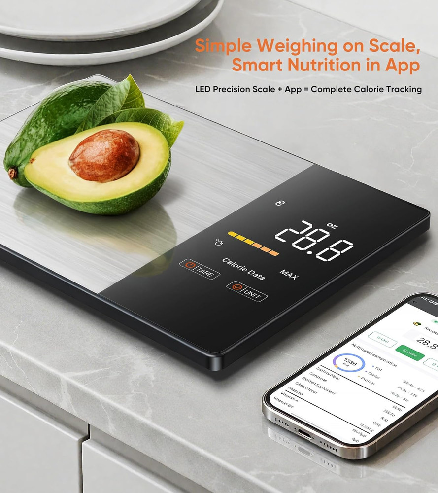 Digital Food Scale with Nutrition Tracking App for Meal Preparation