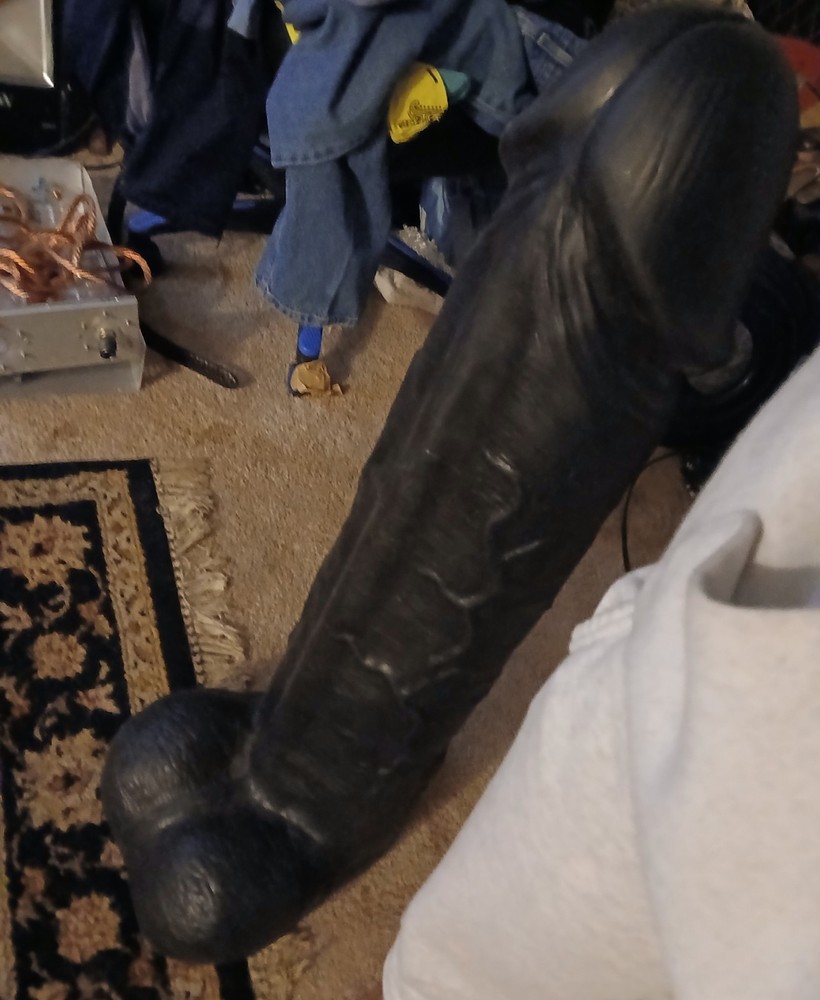 HUGE BLACK PENID 35" black rubber penis