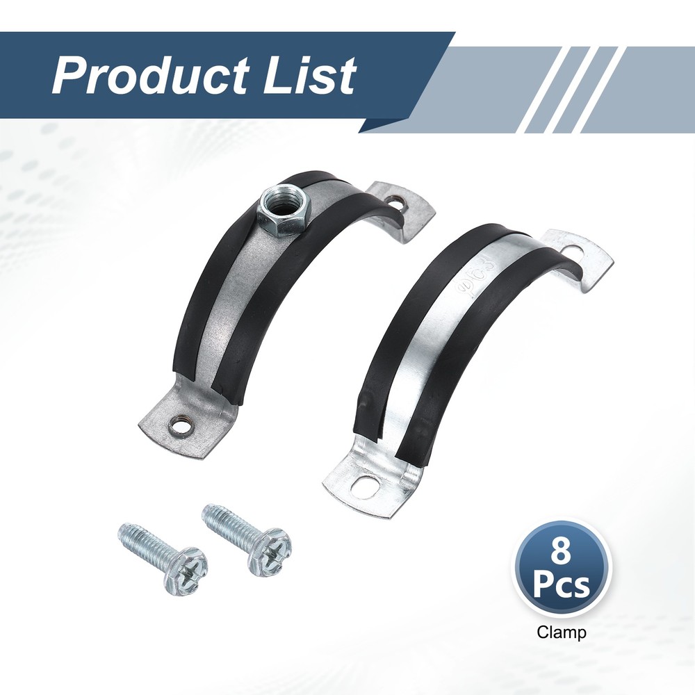 8pcs 2-1/2" Split Ring Pipe Hanger Wall Mount Pipe Bracket Clamp (M8)