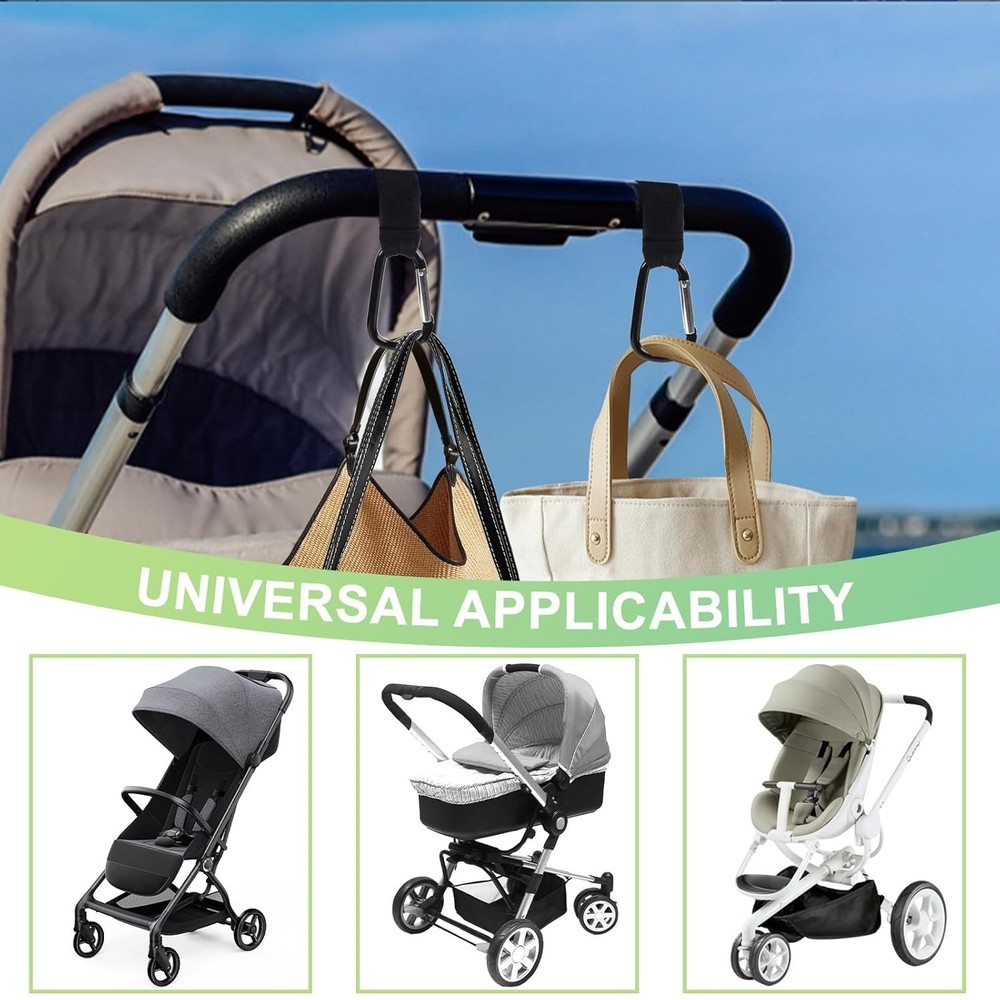 Durable Adjustable Stroller Hooks for Diaper Bags - Lightweight & Versatile