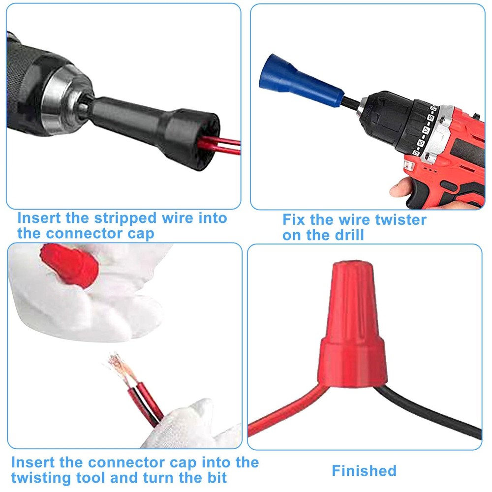 2 Pcs Wire Twisting Tool Wire Nut and Twister Tool for Electrical Power Drill