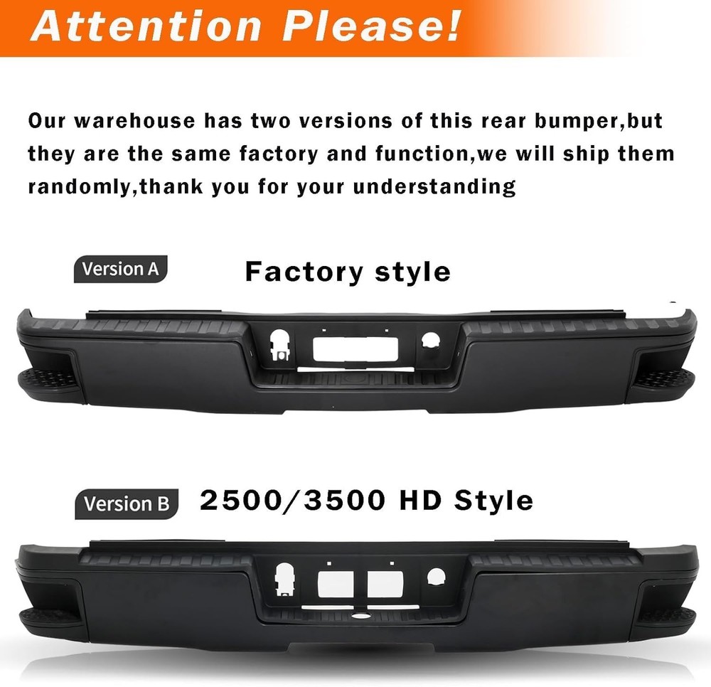 Rear Step Bumper Assembly Compatible with 2014-2018 Chevy Silverado GMC Sierra