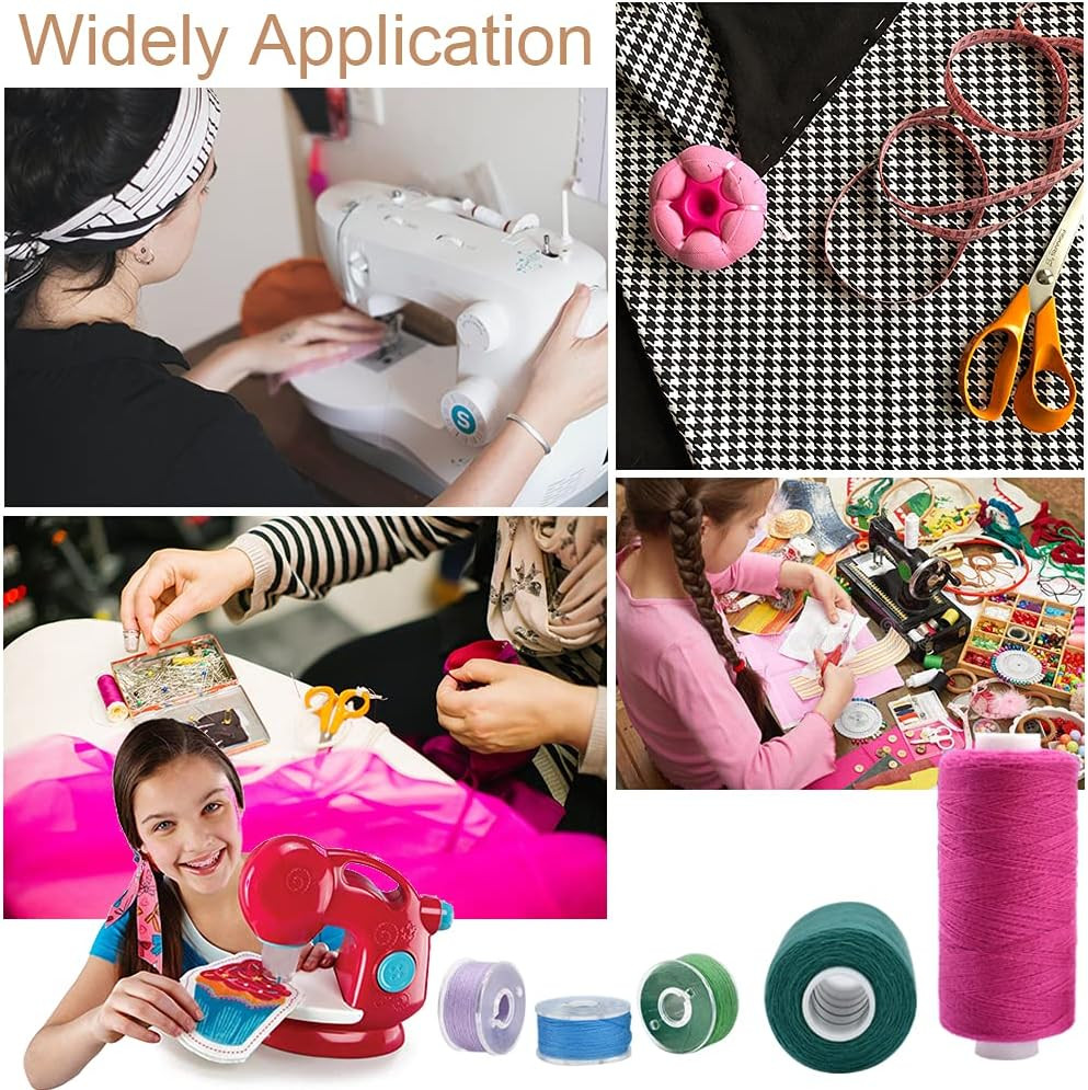 72 Pcs Prewound Bobbins & Thread Spools, 36 Colors, 400 Yards Each