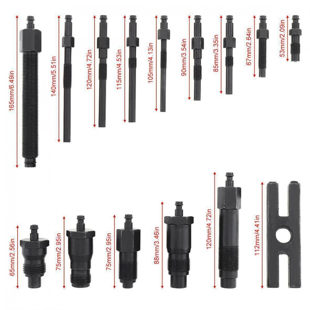 16Pcs Diesel Engine Cylinder Compression Gauge Tester Pressure Test Tool Kit