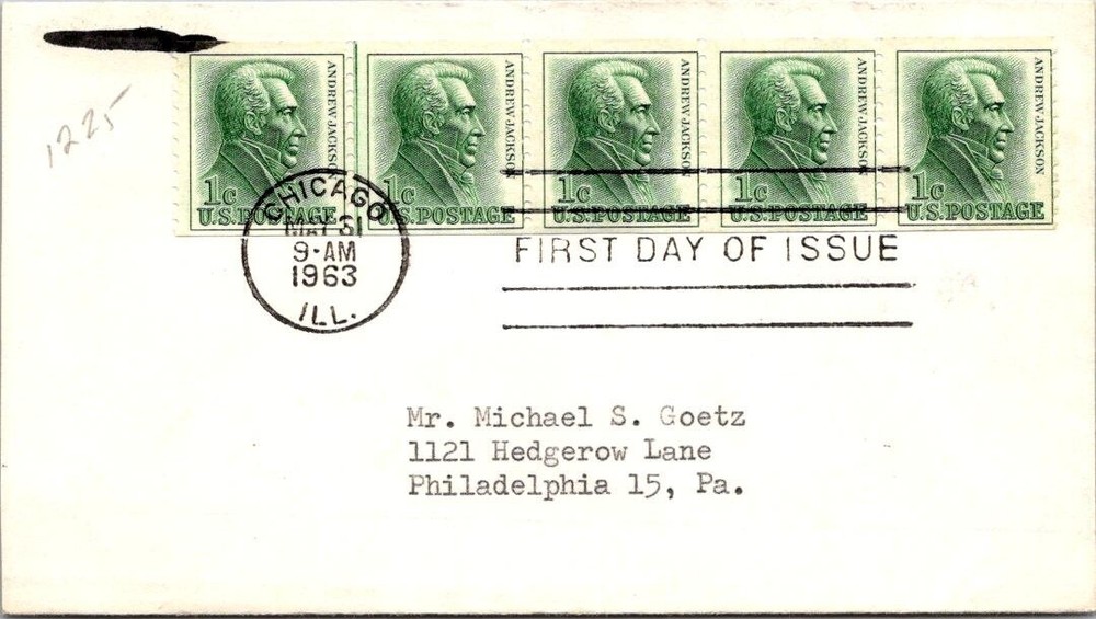 SC #1225 ADAM K BERT FDC 1963 Chicago, ILL - J17157