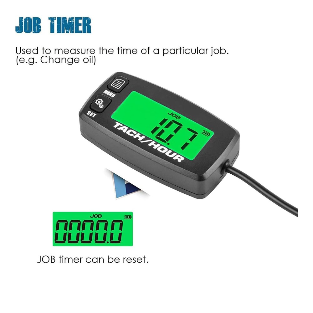 Digital Maintenance Tach/Hour Meter,Battery Replacement For Small Gas Engine